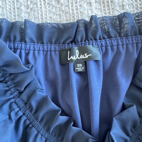 Lulu's Navy Blue Ruffle Romper - Picture 4 of 6